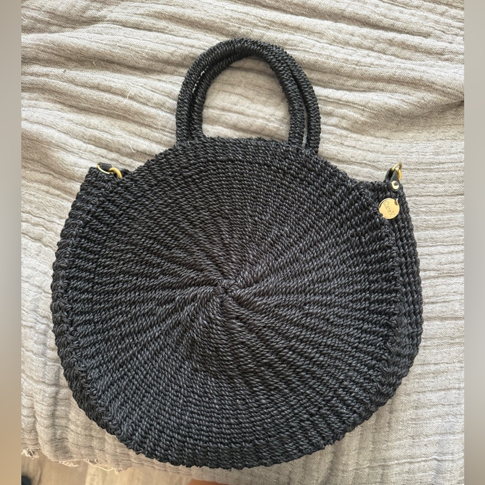 Clare V Black Textured Tote